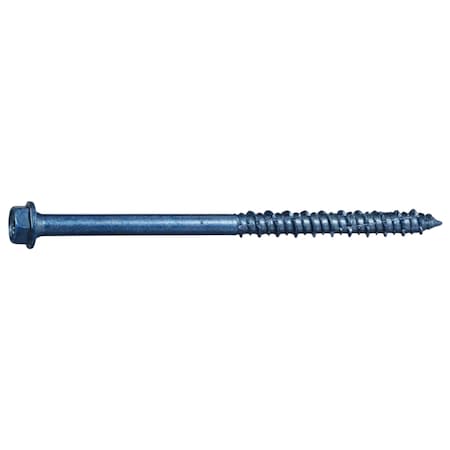 Torquemaster Masonry Screw, 1/4" Dia., Hex, 3 3/4 in L, Steel Blue Ruspert, 100 PK 54271